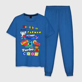 Мужская пижама хлопок с принтом Бренды 90-х в Курске, 100% хлопок | брюки и футболка прямого кроя, без карманов, на брюках мягкая резинка на поясе и по низу штанин
 | Тематика изображения на принте: марио