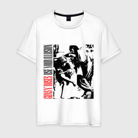 Мужская футболка хлопок с принтом GNR в Курске, 100% хлопок | прямой крой, круглый вырез горловины, длина до линии бедер, слегка спущенное плечо. | gnr | guns n roses | rock | музыка | музыкальные группы | рок | рок группы