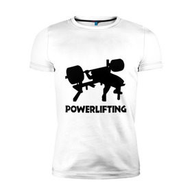 Мужская футболка премиум с принтом поверлифтинг в Курске, 92% хлопок, 8% лайкра | приталенный силуэт, круглый вырез ворота, длина до линии бедра, короткий рукав | powerlifting