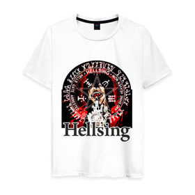Мужская футболка хлопок с принтом Hellsing символ Алукарда в Курске, 100% хлопок | прямой крой, круглый вырез горловины, длина до линии бедер, слегка спущенное плечо. | Тематика изображения на принте: anime | hellsing | аниме | анимэ | манга | хеллсинг