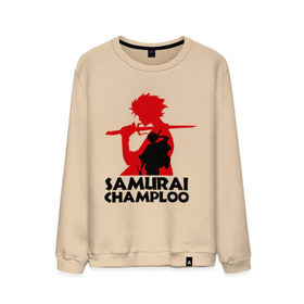 Мужской свитшот хлопок с принтом Самурай Champloo в Курске, 100% хлопок |  | anime | samurai champloo | аниме | анимэ | самурай чамплу