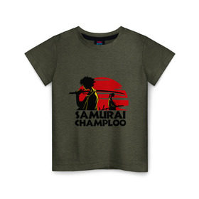 Детская футболка хлопок с принтом Самурай Champloo закат в Курске, 100% хлопок | круглый вырез горловины, полуприлегающий силуэт, длина до линии бедер | anime | samurai champloo | аниме | анимэ | самурай чамплу