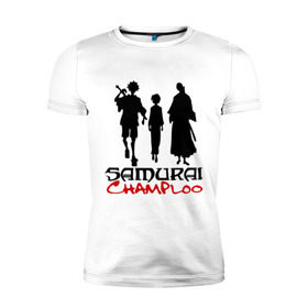 Мужская футболка премиум с принтом Самурай Чамплоо в Курске, 92% хлопок, 8% лайкра | приталенный силуэт, круглый вырез ворота, длина до линии бедра, короткий рукав | anime | samurai champloo | аниме | анимэ | самурай чамплу