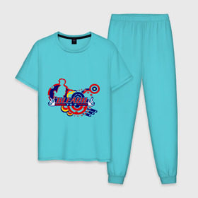 Мужская пижама хлопок с принтом Bleach круги в Курске, 100% хлопок | брюки и футболка прямого кроя, без карманов, на брюках мягкая резинка на поясе и по низу штанин
 | блич