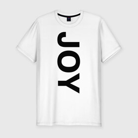 Мужская футболка премиум с принтом Joy BMW в Курске, 92% хлопок, 8% лайкра | приталенный силуэт, круглый вырез ворота, длина до линии бедра, короткий рукав | Тематика изображения на принте: bmw | joy | motosport | авто | автобренды | бмв | бэха | логотип бмв