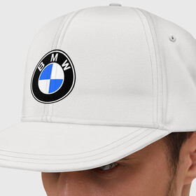 Кепка снепбек с прямым козырьком с принтом Logo BMW в Курске, хлопок 100% |  | автобренды | автомобильные | бмв | лого | машина | тачка