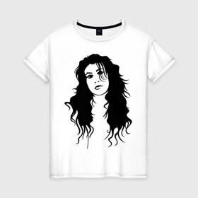 Женская футболка хлопок с принтом Amy Winehouse (2) в Курске, 100% хлопок | прямой крой, круглый вырез горловины, длина до линии бедер, слегка спущенное плечо | amy winehouse | jazz | джаз | лицо amy winehouse | музыка | эми вайнхаус