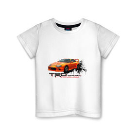 Детская футболка хлопок с принтом toyota supra TRD в Курске, 100% хлопок | круглый вырез горловины, полуприлегающий силуэт, длина до линии бедер | tourer | toyota supra | супра | тойота | японские автомобили