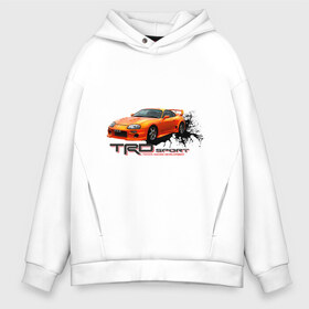 Мужское худи Oversize хлопок с принтом toyota supra TRD в Курске, френч-терри — 70% хлопок, 30% полиэстер. Мягкий теплый начес внутри —100% хлопок | боковые карманы, эластичные манжеты и нижняя кромка, капюшон на магнитной кнопке | tourer | toyota supra | супра | тойота | японские автомобили