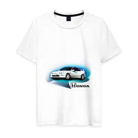 Мужская футболка хлопок с принтом Honda INTEGRA в Курске, 100% хлопок | прямой крой, круглый вырез горловины, длина до линии бедер, слегка спущенное плечо. | honda interga | tourer | ходна интегра | японские автомобили