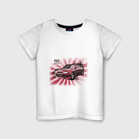 Детская футболка хлопок с принтом Nisan Skyline красная в Курске, 100% хлопок | круглый вырез горловины, полуприлегающий силуэт, длина до линии бедер | Тематика изображения на принте: nissan skyline | tourer | ниссан | скайлайн | японские автомобили