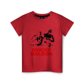 Детская футболка хлопок с принтом Rocky Balboa в Курске, 100% хлопок | круглый вырез горловины, полуприлегающий силуэт, длина до линии бедер | boxing | боксер | роки | рокки | рокки бальбоа | спорт