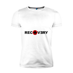 Мужская футболка премиум с принтом recovery в Курске, 92% хлопок, 8% лайкра | приталенный силуэт, круглый вырез ворота, длина до линии бедра, короткий рукав | eminm | еминем | реп | репчик | рэп