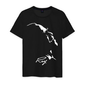 Мужская футболка хлопок с принтом Ray Charles в Курске, 100% хлопок | прямой крой, круглый вырез горловины, длина до линии бедер, слегка спущенное плечо. | jazz | ray charles | джаз | музыка | рэй чарльз