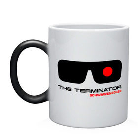 Кружка хамелеон с принтом The Terminator в Курске, керамика | меняет цвет при нагревании, емкость 330 мл | terminator | очки терминатор | терминатор | шварценеггер | шварцнеггер