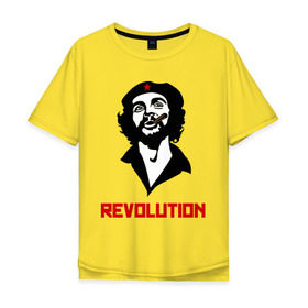 Мужская футболка хлопок Oversize с принтом Che Guevara Revolution в Курске, 100% хлопок | свободный крой, круглый ворот, “спинка” длиннее передней части | Тематика изображения на принте: че гевара