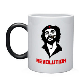 Кружка хамелеон с принтом Che Guevara Revolution в Курске, керамика | меняет цвет при нагревании, емкость 330 мл | Тематика изображения на принте: че гевара