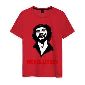 Мужская футболка хлопок с принтом Che Guevara Revolution в Курске, 100% хлопок | прямой крой, круглый вырез горловины, длина до линии бедер, слегка спущенное плечо. | Тематика изображения на принте: че гевара