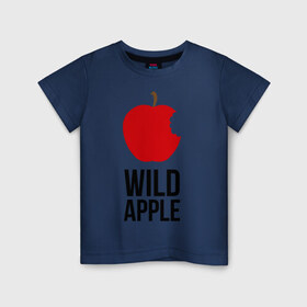 Детская футболка хлопок с принтом Wild Apple в Курске, 100% хлопок | круглый вырез горловины, полуприлегающий силуэт, длина до линии бедер | 