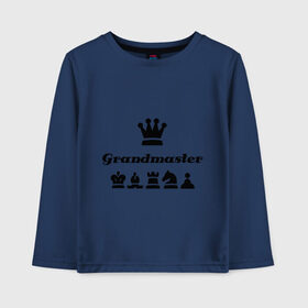 Детский лонгслив хлопок с принтом Grandmaster в Курске, 100% хлопок | круглый вырез горловины, полуприлегающий силуэт, длина до линии бедер | grandmaster | гросмейстер | гроссмейстер | шахматист | шахматы
