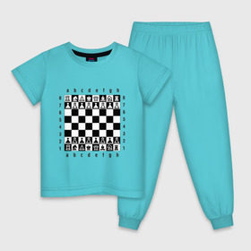 Детская пижама хлопок с принтом Шахматная достка в Курске, 100% хлопок |  брюки и футболка прямого кроя, без карманов, на брюках мягкая резинка на поясе и по низу штанин
 | шахматист | шахматная доска | шахматы