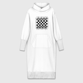 Платье удлиненное хлопок с принтом Шахматная достка в Курске,  |  | шахматист | шахматная доска | шахматы