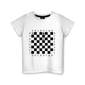 Детская футболка хлопок с принтом Комбинация шах и мат в Курске, 100% хлопок | круглый вырез горловины, полуприлегающий силуэт, длина до линии бедер | checkmate | мат | шах | шах и мат | шахматист | шахматная доска | шахматы