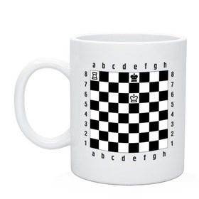 Кружка с принтом Комбинация шах и мат в Курске, керамика | объем — 330 мл, диаметр — 80 мм. Принт наносится на бока кружки, можно сделать два разных изображения | checkmate | мат | шах | шах и мат | шахматист | шахматная доска | шахматы