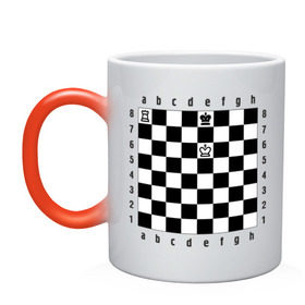 Кружка хамелеон с принтом Комбинация шах и мат в Курске, керамика | меняет цвет при нагревании, емкость 330 мл | Тематика изображения на принте: checkmate | мат | шах | шах и мат | шахматист | шахматная доска | шахматы