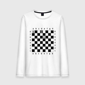 Мужской лонгслив хлопок с принтом Комбинация Шах в Курске, 100% хлопок |  | checkmate | мат | шах | шах и мат | шахматист | шахматная доска | шахматы