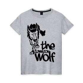 Женская футболка хлопок с принтом тамбовский волк в Курске, 100% хлопок | прямой крой, круглый вырез горловины, длина до линии бедер, слегка спущенное плечо | Тематика изображения на принте: wolf | волк | животные