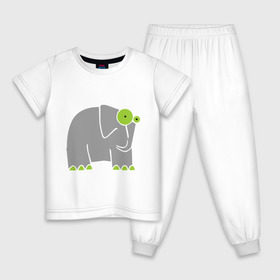 Детская пижама хлопок с принтом Веселый слоник в Курске, 100% хлопок |  брюки и футболка прямого кроя, без карманов, на брюках мягкая резинка на поясе и по низу штанин
 | Тематика изображения на принте: слон