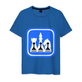 Мужская футболка хлопок с принтом белые-черные в Курске, 100% хлопок | прямой крой, круглый вырез горловины, длина до линии бедер, слегка спущенное плечо. | chess | дорожный знак | знак | шахматы