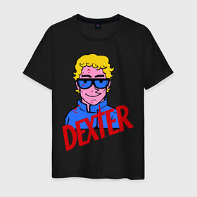 Мужская футболка хлопок с принтом Мультяшный Dexter в Курске, 100% хлопок | прямой крой, круглый вырез горловины, длина до линии бедер, слегка спущенное плечо. | dexter | декстер | сериалы | тв сериалы