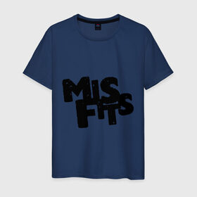 Мужская футболка хлопок с принтом Misfits лого в Курске, 100% хлопок | прямой крой, круглый вырез горловины, длина до линии бедер, слегка спущенное плечо. | missfit | мисфит | отбросы | сериалы