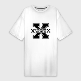 Платье-футболка хлопок с принтом Streght edge (sXe) (2) в Курске,  |  | streght edge | sxe | меломанам | музыка