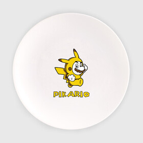 Тарелка с принтом Pikario в Курске, фарфор | диаметр - 210 мм
диаметр для нанесения принта - 120 мм | Тематика изображения на принте: марио