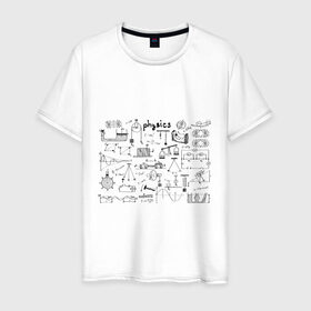Мужская футболка хлопок с принтом Все силы(F) физики в Курске, 100% хлопок | прямой крой, круглый вырез горловины, длина до линии бедер, слегка спущенное плечо. | для студентов | студенческие | физика | шпаргалка | шпаргалки | шпоры