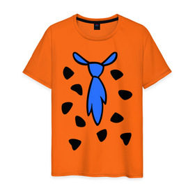 Мужская футболка хлопок с принтом Галстук из мультика флинстоун - Flintstones в Курске, 100% хлопок | прямой крой, круглый вырез горловины, длина до линии бедер, слегка спущенное плечо. | flintstones | галстук | одежда | синий галстук | флинстоун
