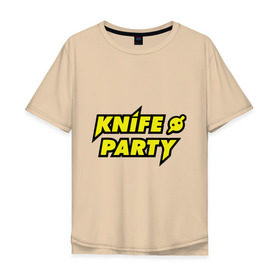 Мужская футболка хлопок Oversize с принтом Knife party в Курске, 100% хлопок | свободный крой, круглый ворот, “спинка” длиннее передней части | dubstep | вечеринка | даб степ | дабстеп | музыка