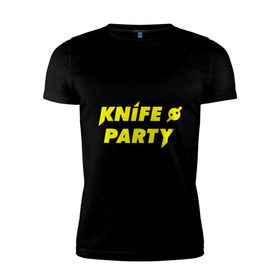 Мужская футболка премиум с принтом Knife party в Курске, 92% хлопок, 8% лайкра | приталенный силуэт, круглый вырез ворота, длина до линии бедра, короткий рукав | dubstep | вечеринка | даб степ | дабстеп | музыка