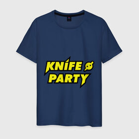 Мужская футболка хлопок с принтом Knife party в Курске, 100% хлопок | прямой крой, круглый вырез горловины, длина до линии бедер, слегка спущенное плечо. | dubstep | вечеринка | даб степ | дабстеп | музыка