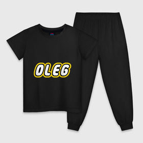 Детская пижама хлопок с принтом Oleg в Курске, 100% хлопок |  брюки и футболка прямого кроя, без карманов, на брюках мягкая резинка на поясе и по низу штанин
 | Тематика изображения на принте: lego | антибрренд | имена | конструктор лего | лего | логотип лего | олег