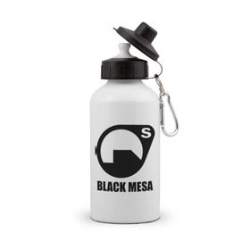 Бутылка спортивная с принтом Black mesa Black logo в Курске, металл | емкость — 500 мл, в комплекте две пластиковые крышки и карабин для крепления | black mesa | игры | компьютерные игры