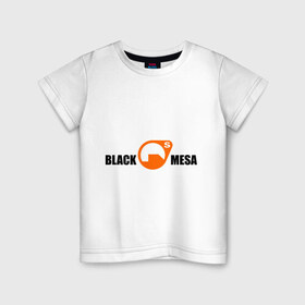 Детская футболка хлопок с принтом Black mesa Main logo в Курске, 100% хлопок | круглый вырез горловины, полуприлегающий силуэт, длина до линии бедер | black mesa | игры | компьютерные игры