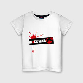 Детская футболка хлопок с принтом Black mesa Blood в Курске, 100% хлопок | круглый вырез горловины, полуприлегающий силуэт, длина до линии бедер | Тематика изображения на принте: black mesa | игры | компьютерные игры