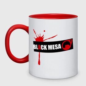 Кружка двухцветная с принтом Black mesa Blood в Курске, керамика | объем — 330 мл, диаметр — 80 мм. Цветная ручка и кайма сверху, в некоторых цветах — вся внутренняя часть | black mesa | игры | компьютерные игры