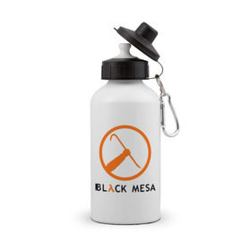 Бутылка спортивная с принтом Black mesa Orange logo в Курске, металл | емкость — 500 мл, в комплекте две пластиковые крышки и карабин для крепления | black mesa | игры | компьютерные игры