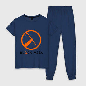 Женская пижама хлопок с принтом Black mesa Orange logo в Курске, 100% хлопок | брюки и футболка прямого кроя, без карманов, на брюках мягкая резинка на поясе и по низу штанин | black mesa | игры | компьютерные игры