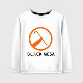 Детский лонгслив хлопок с принтом Black mesa Orange logo в Курске, 100% хлопок | круглый вырез горловины, полуприлегающий силуэт, длина до линии бедер | black mesa | игры | компьютерные игры